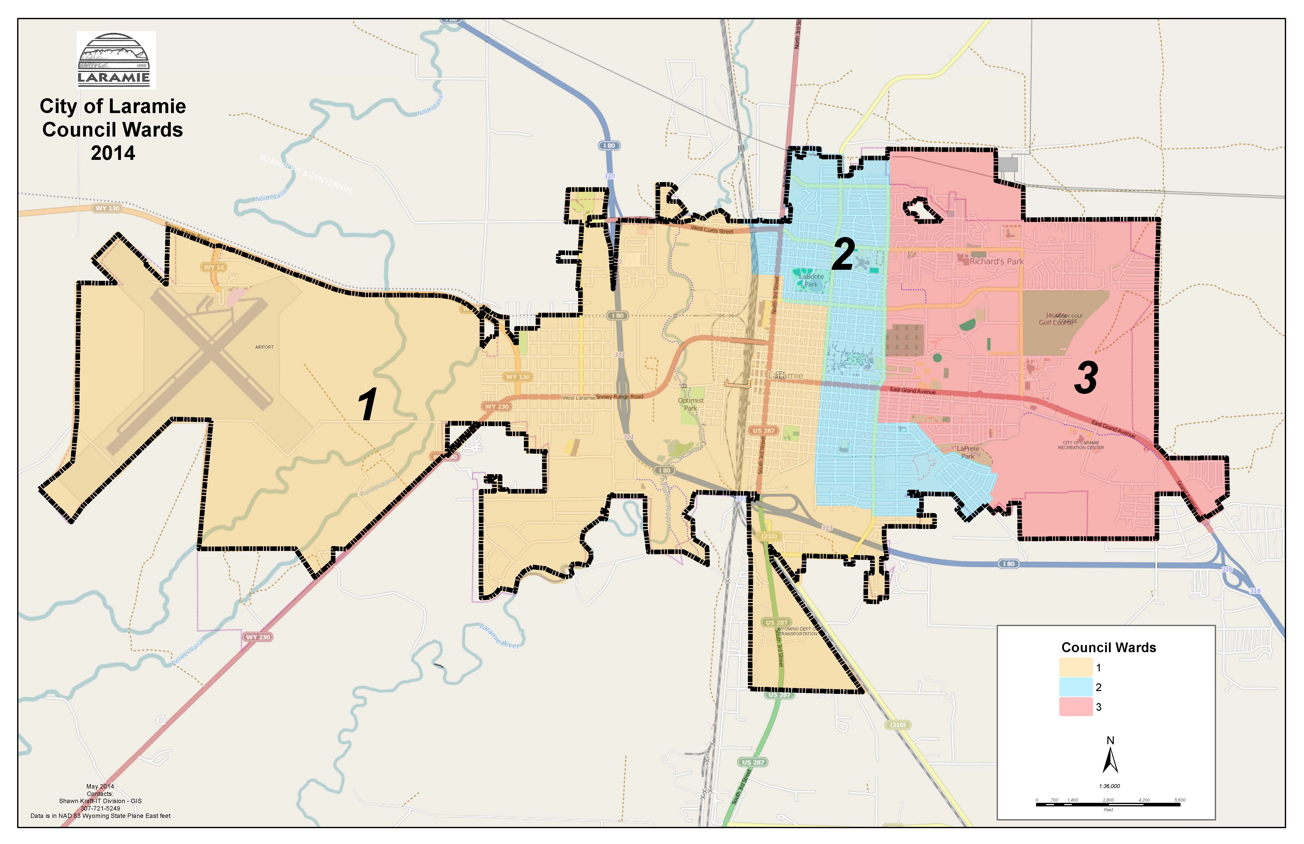 2014 Council Ward Map