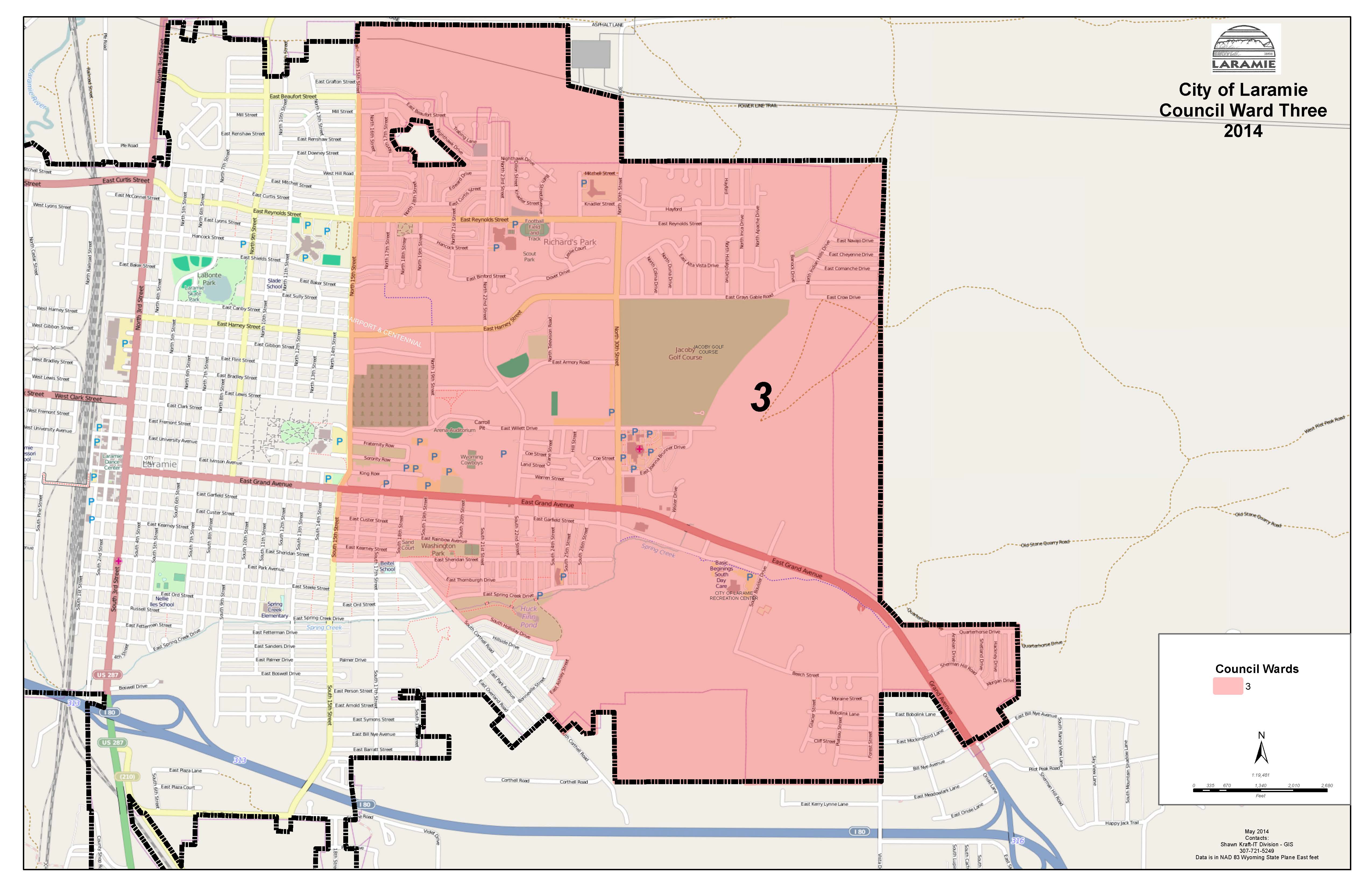 2014 Council Ward Three Map